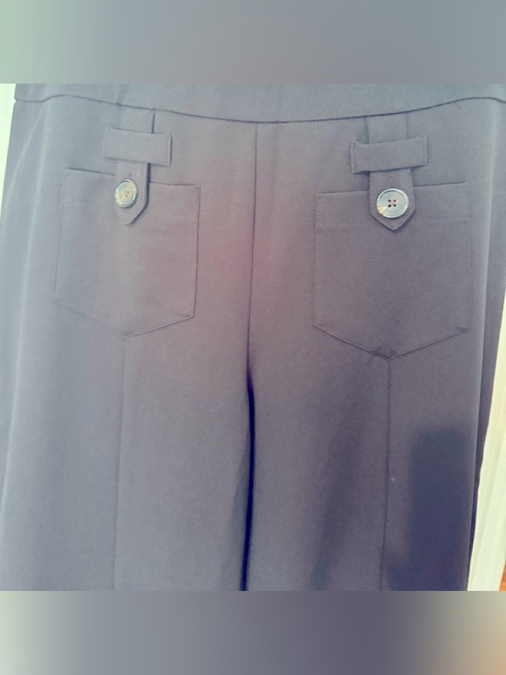 Black pull-on Capri pants, size L